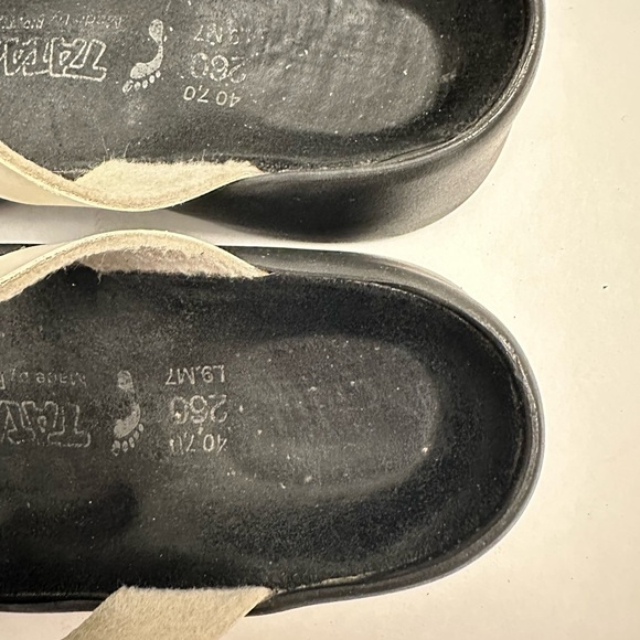 Birkenstock Tatami White Leather Sandals Straps Slides US 9 - Picture 9 of 12